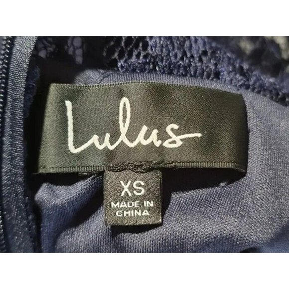 LuLus Hopeful Romantic Hunter Navy Blue Lace Mermaid Maxi Dress Women Size XS BP - Picture 4 of 7